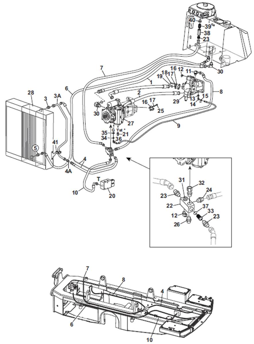 Bogie, hydraulic lines 9992517