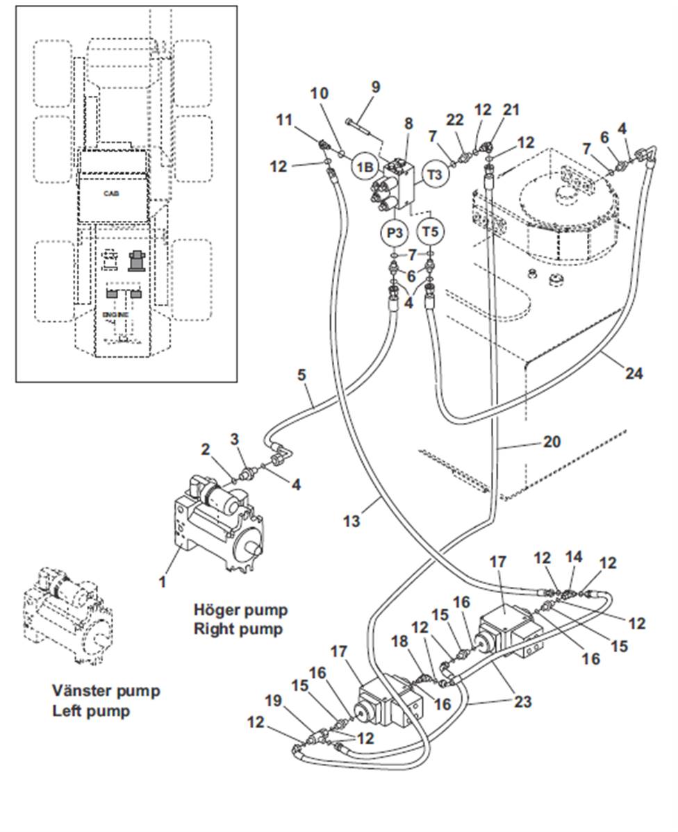 Advancement, hydraulic lines 9992267