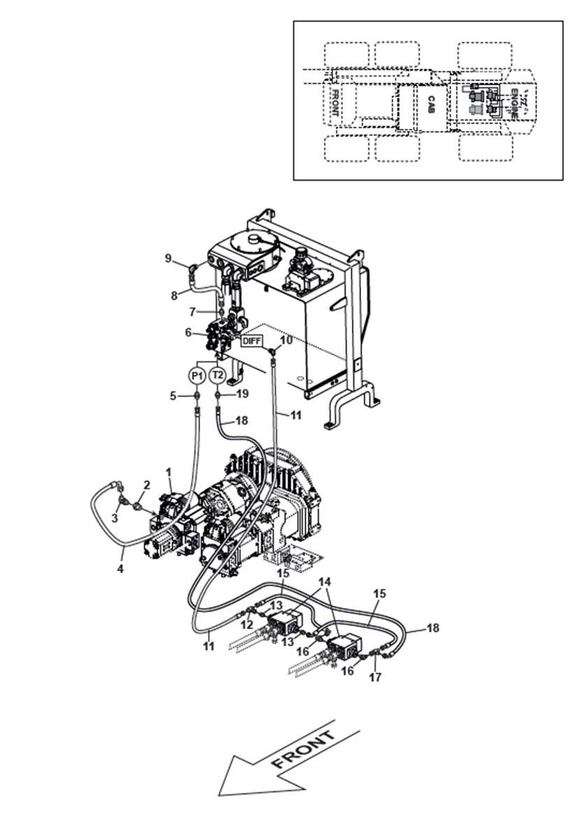 Advancement, hydraulic lines 9992712