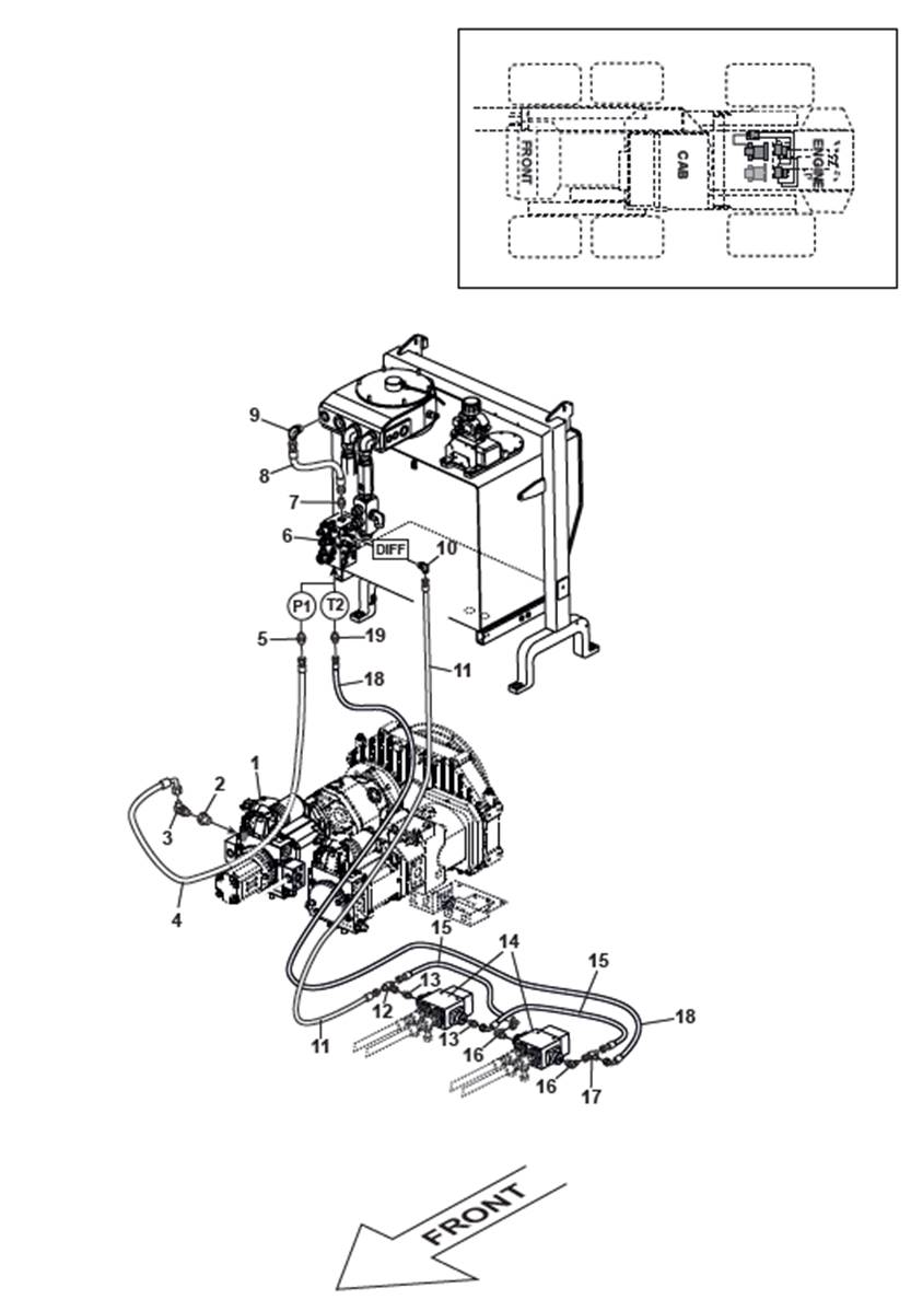 Advancement, hydraulic lines 9992048