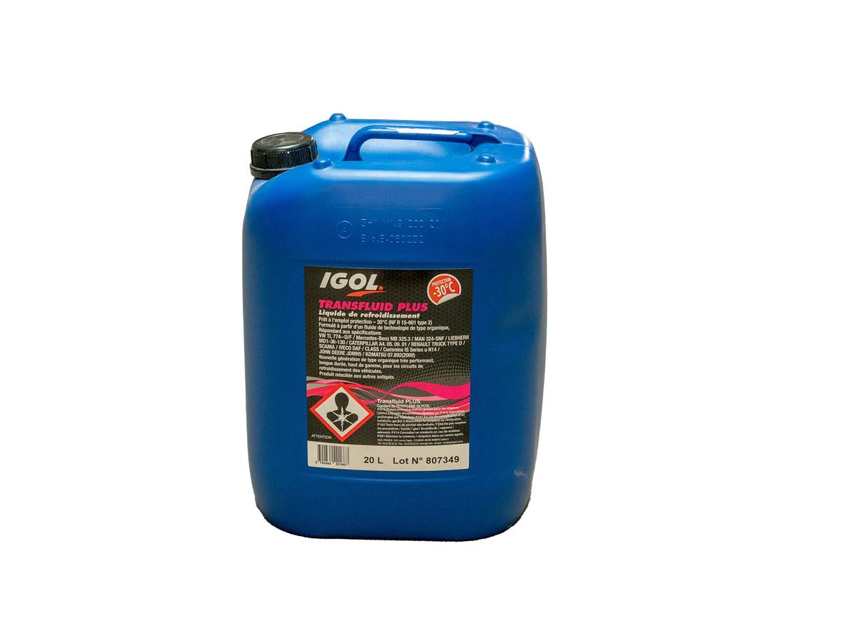 Coolant, TRANSFLUID PLUS, 20L IGOL TRANSFLUPLU-20L