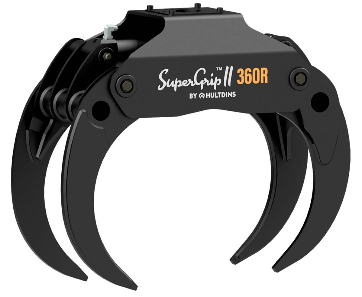 Grapple wood energy 4 tongs HULTDINS SuperGrip II 360R
